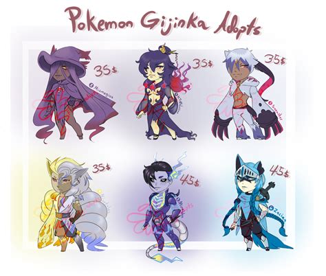 Pokemon Gijinka Adopts Open By Floofy Adopts On Deviantart