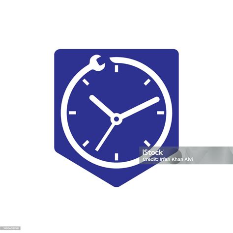 Desain Logo Vektor Waktu Layanan Memperbaiki Template Desain Logo Waktu
