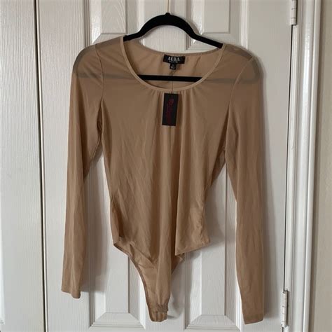 Hot Miami Styles Tops Nwt Hot Miami Styles Nude Mesh Long Sleeve Bodysui Poshmark