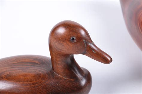 Hand Carved Wooden Duck Decoys And Sculptures Ebth