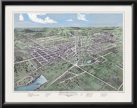 Hillsdale MI 1866 Restored Map | Vintage City Maps