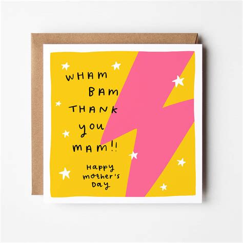 Wham Bam Thank You Mam Mothers Day Card By Arrow T Co