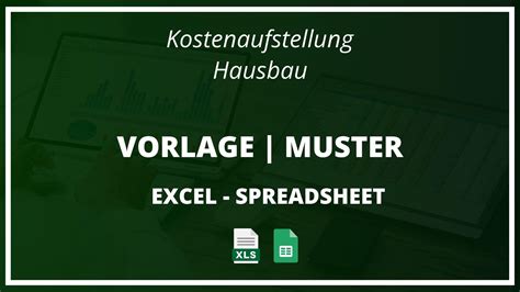 Kostenaufstellung Hausbau Excel Muster Vorlage