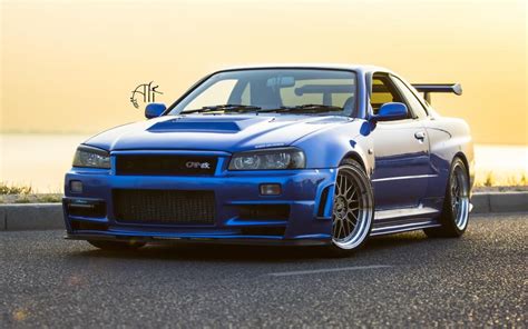 Nissan GTR R34 blue car wallpaper | cars | Wallpaper Better