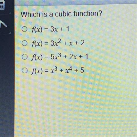 Which Is A Cubic Function