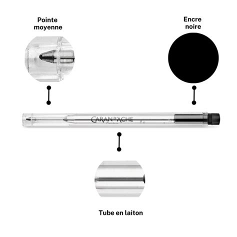 Recharges Pour Stylo Roller Montblanc Noir Pointe Moyenne Lot