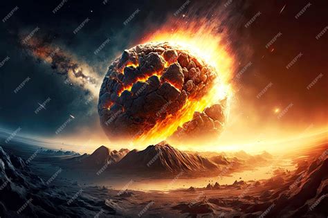 Premium Photo Armageddon On Planet After Huge Strong Explosion Of