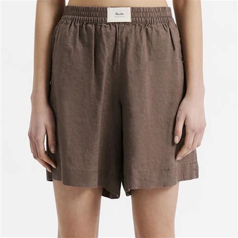 Nude Lucy Brown Linen Shorts Xxs Also Fits Xs Depop