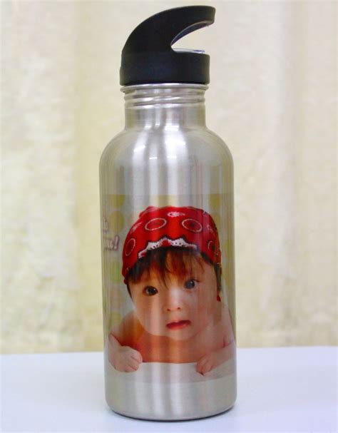 Silver Flask With Straw