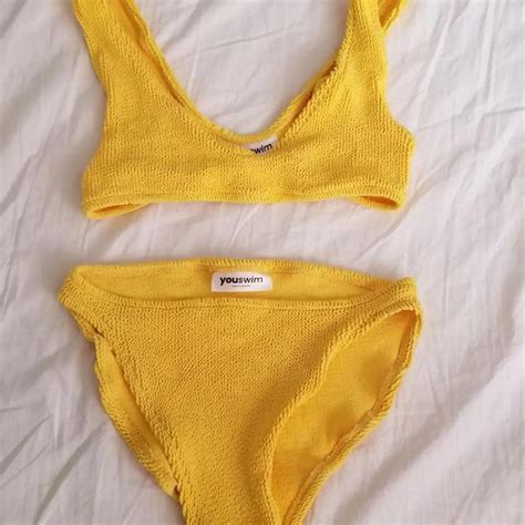 Yellow YouSwim Bikini Worn Once Stretch II Depop
