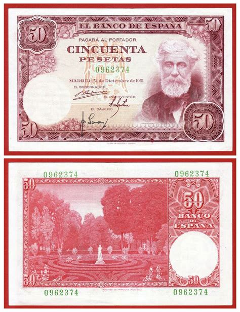 BILLETE 50 PESETAS ESTADO ESPAÑOL SANTIAGO RUSIÑOL 1951 SIN SERIE