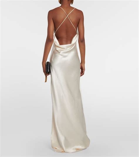 Vestido De Seda Branca - Vestido de fiesta en satén de seda en blanco - Saint Laurent ...
