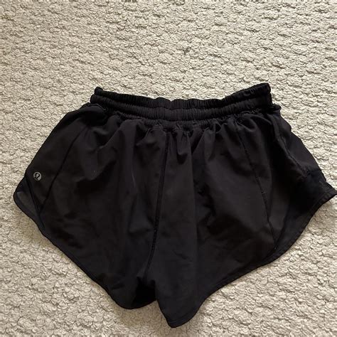 Black Lululemon Hotty Hot Shorts Size 4 2 5in Inseam Depop