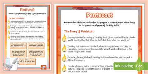 KS2 10 Facts About Pentecost Poster Pentecost Christianity