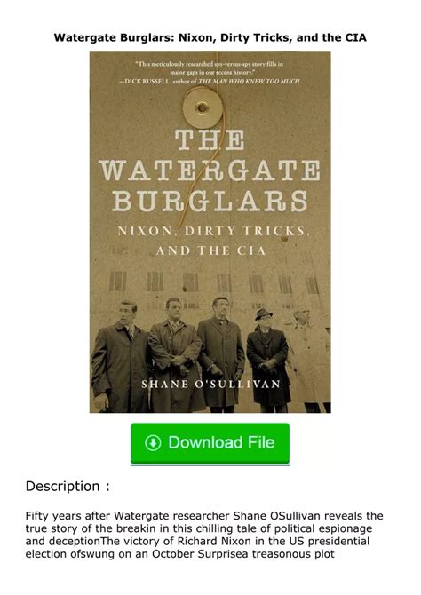 Ppt ️get ⚡️pdf⚡️ Download Watergate Burglars Nixon Dirty Tricks