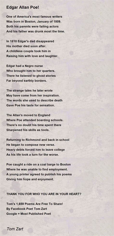 Edgar Allan Poe Poems ANNIVERSARY Of Edgar Allan Poe’s Mysterious