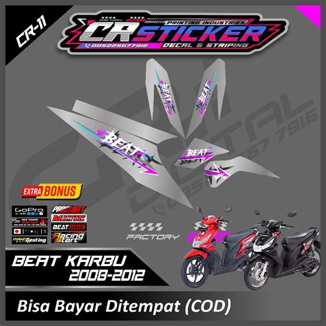 Jual Sticker Striping Transparan Beat Oldkarbu Viral Motif Terbaru