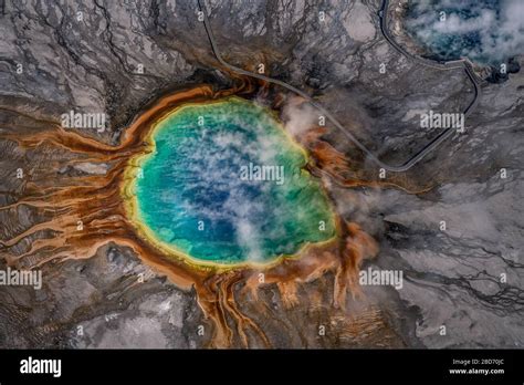 Grand prismatic spring aerial hi-res stock photography and images - Alamy