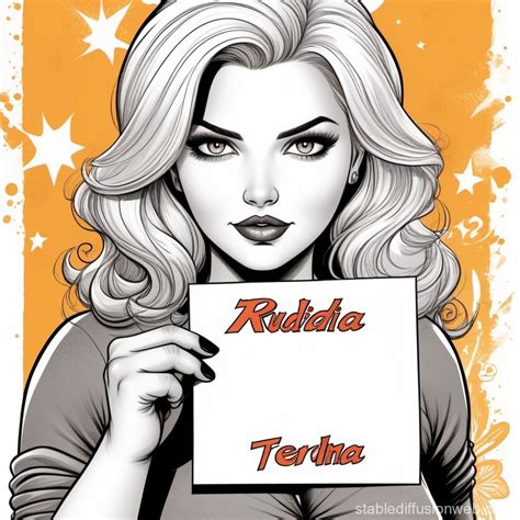 Affectionate Blonde Chubby Woman With White Sign Stable Diffusion Online