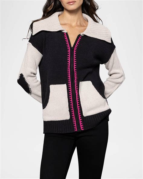 Lisa Todd Undercover Love Colorblock Intarsia Jacket Neiman Marcus