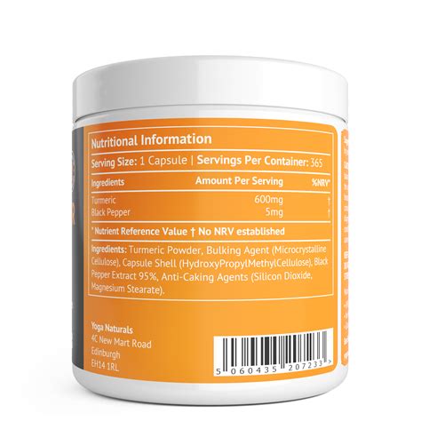 Turmeric & Black Pepper 365 | Yoga Naturals Vegetarian Supplement