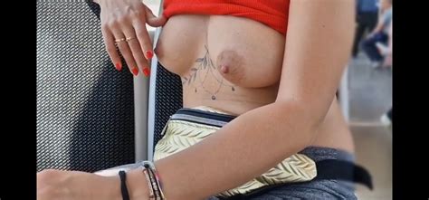 I Flash My Tits In The Street And On A Train Full Of People Bus Big Natural Tits Porn Xhamster