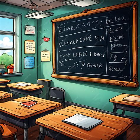 premium photo hand drawn cartoon blackboard illustration material