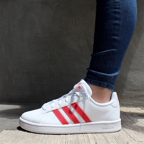 Tenis Adidas Grand Court Base Eg4031 Blanco Mujer Shoelander