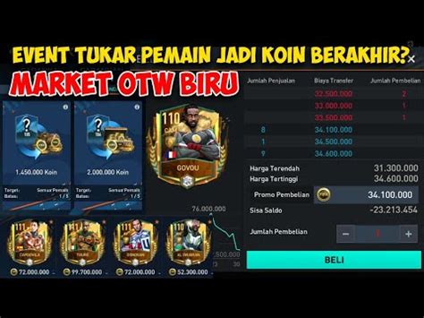 MARKET BIRU JUAL PEMAIN PAHLAWAN 23 EVENT PERTUKARAN PEMAIN JADI KOIN