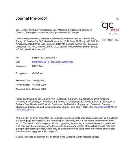 PDF Sex Gender And Equity In Cardiovascular Medicine Surgery And