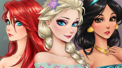 Disney Princesses In Anime Style YouTube