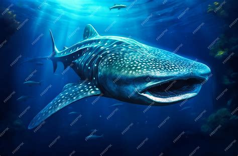 Premium AI Image | Whale shark swims under the ocean