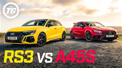 Audi Rs3 Sportback Vs Mercedes Amg A45s £60k 400bhp 4x4 Hyper Hatch Showdown Top Gear Youtube