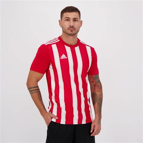 Camiseta Listrada Vermelha E Branca - Camisa Adidas Striped 21 Vermelha e Branca - FutFanatics