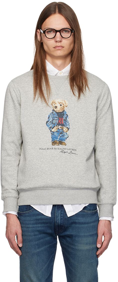 Polo Ralph Lauren Gray Bear Sweatshirt Ssense Canada