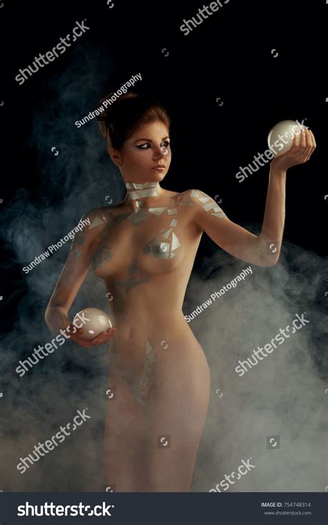 Naked Beautiful Brunette Woman Gel Soap Stock Photo 754748314 Shutterstock