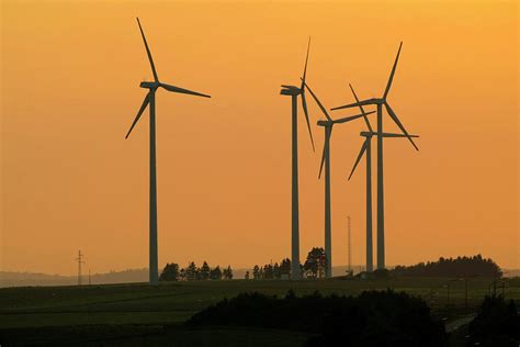 Wind Turbines At Sunset Photograph By John Thysreportersscience Photo Library