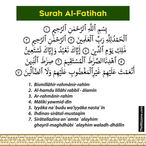 14 Nama Lain Bagi Surah Al Fatihah Menurut Hadis The Mizzone