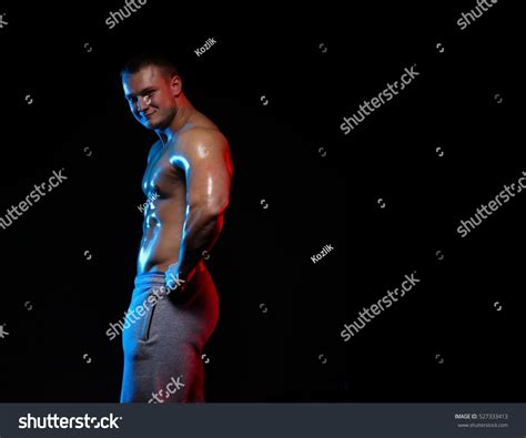 Male Bodybuilder Athlete Naked Torso Posing Stock Photo Edit Now