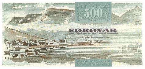 500 Krónur Type 1 thin security thread Faroe Islands Numista