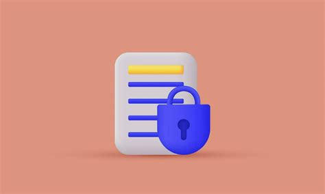 Illustration Document Security Shield Lock Vector Icon D Symbols