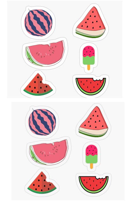 Watermelon Stickers Pack Sticker For Sale By Ella Way Watermelon