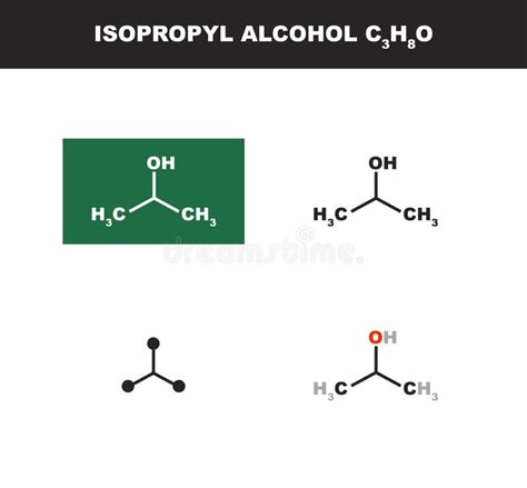 Molécula Vectorial De Alcohol Isopropílico O Isopropanol En Varias