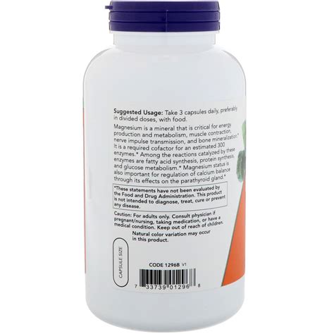 Now Foods, Magnesium Citrate, 240 Veg Capsules - iHerb