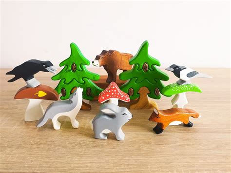 Forest Animals Toys Set Wooden Toys Toddler Ts Toddler Toys