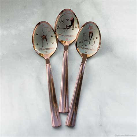 Именные цветные чайные ложки с гравировкой подарок мужчине в интернет ...