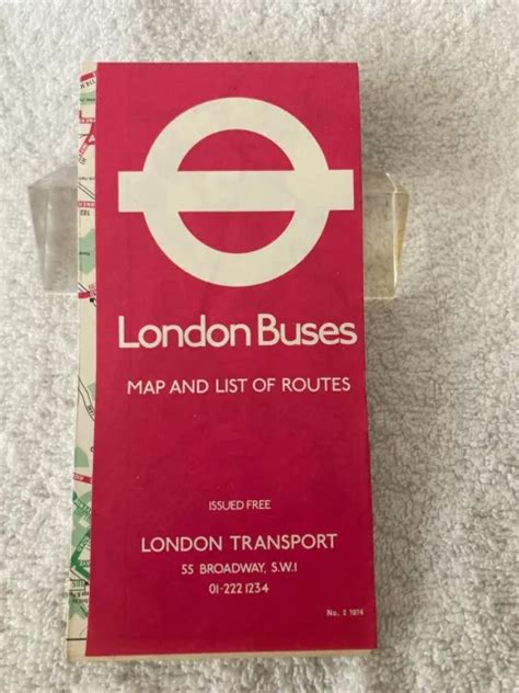 LONDON BUSES MAP And List Of Routes London Transport No 1 1974 2 00