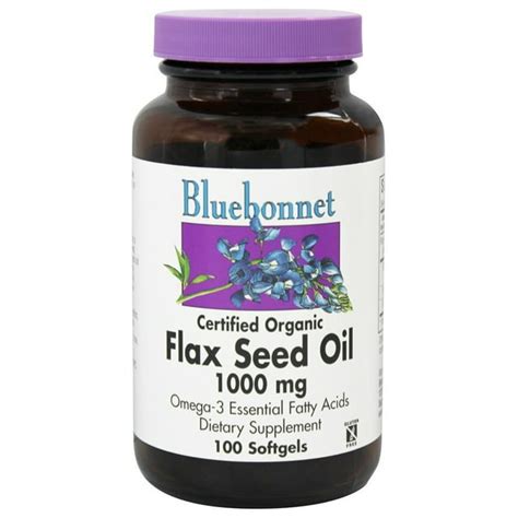 Bluebonnet Flax Seed Oil Softgels 1000 Mg 100 Ct