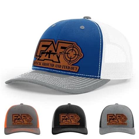 Amazon FAFO USA Flag Fuck Around And Find Out American Hat Style Trucker Leather
