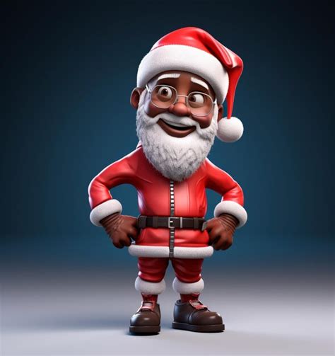 Premium Ai Image Cartoon Of Good Old Black Santa Claus 3d